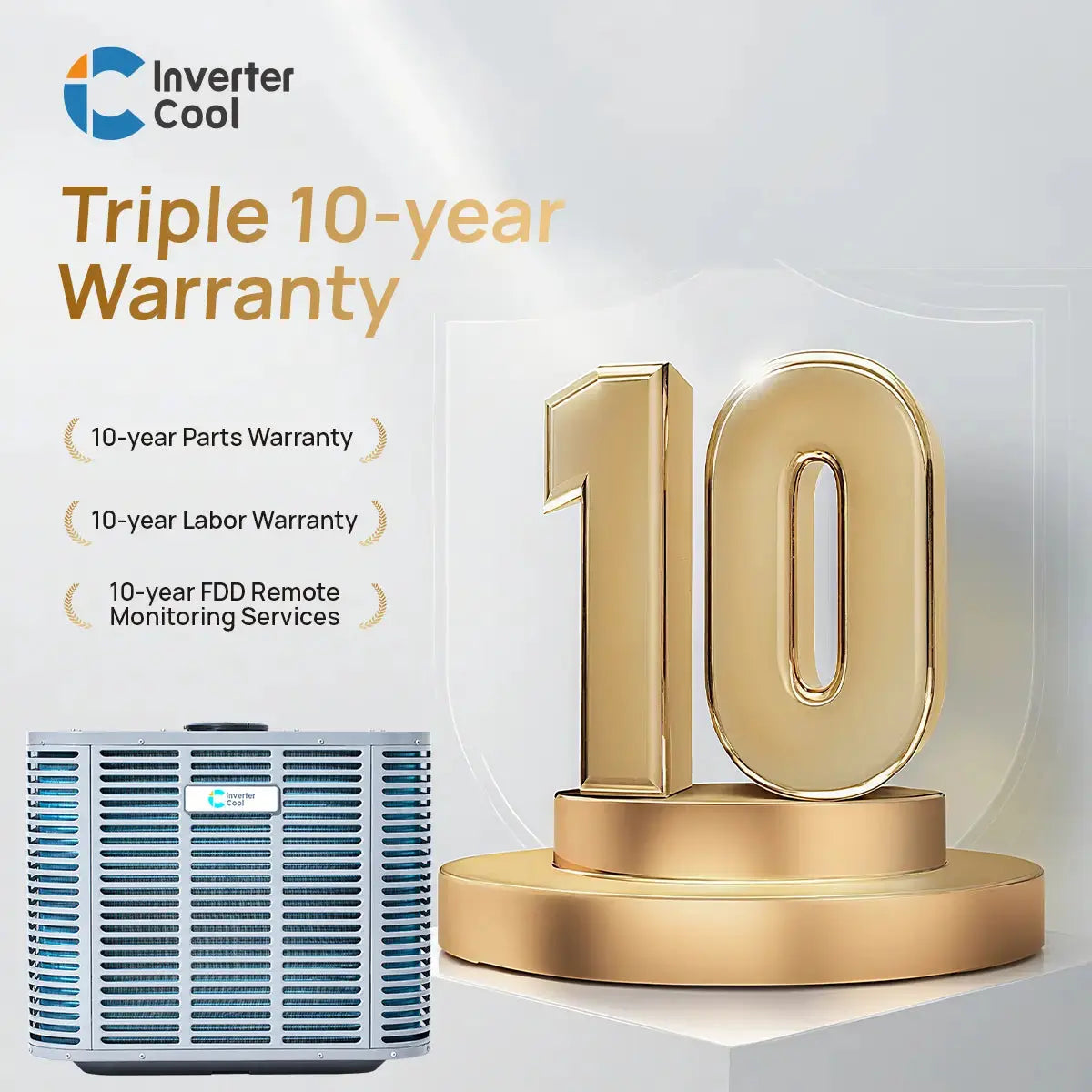 2 ton heat pump with triple 10-year warranty, inverter heat pump, air source heat pump, federal tax credit, tax rebate, invertercool, FDD remote service 